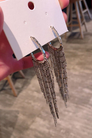 Rhinestone dusk lange øredobber